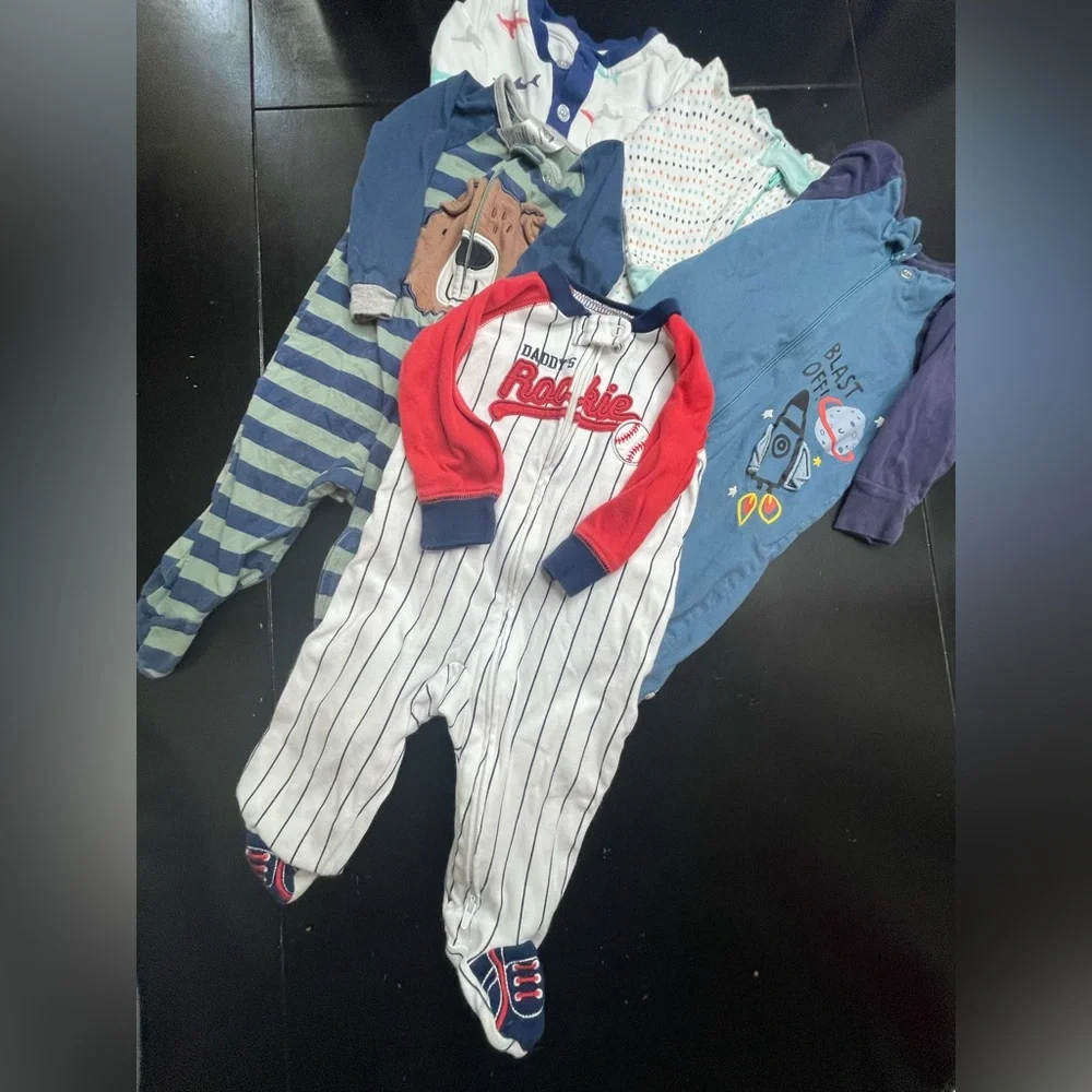 Baby Boy Bundle 3-6 months longsleeve  one piece sleepers